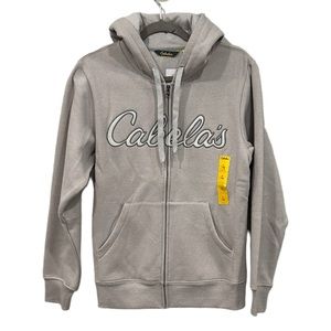 Cabela’s Oyster Heather Gray Full Zip Hooded Jacket NEW SIZE LARGE